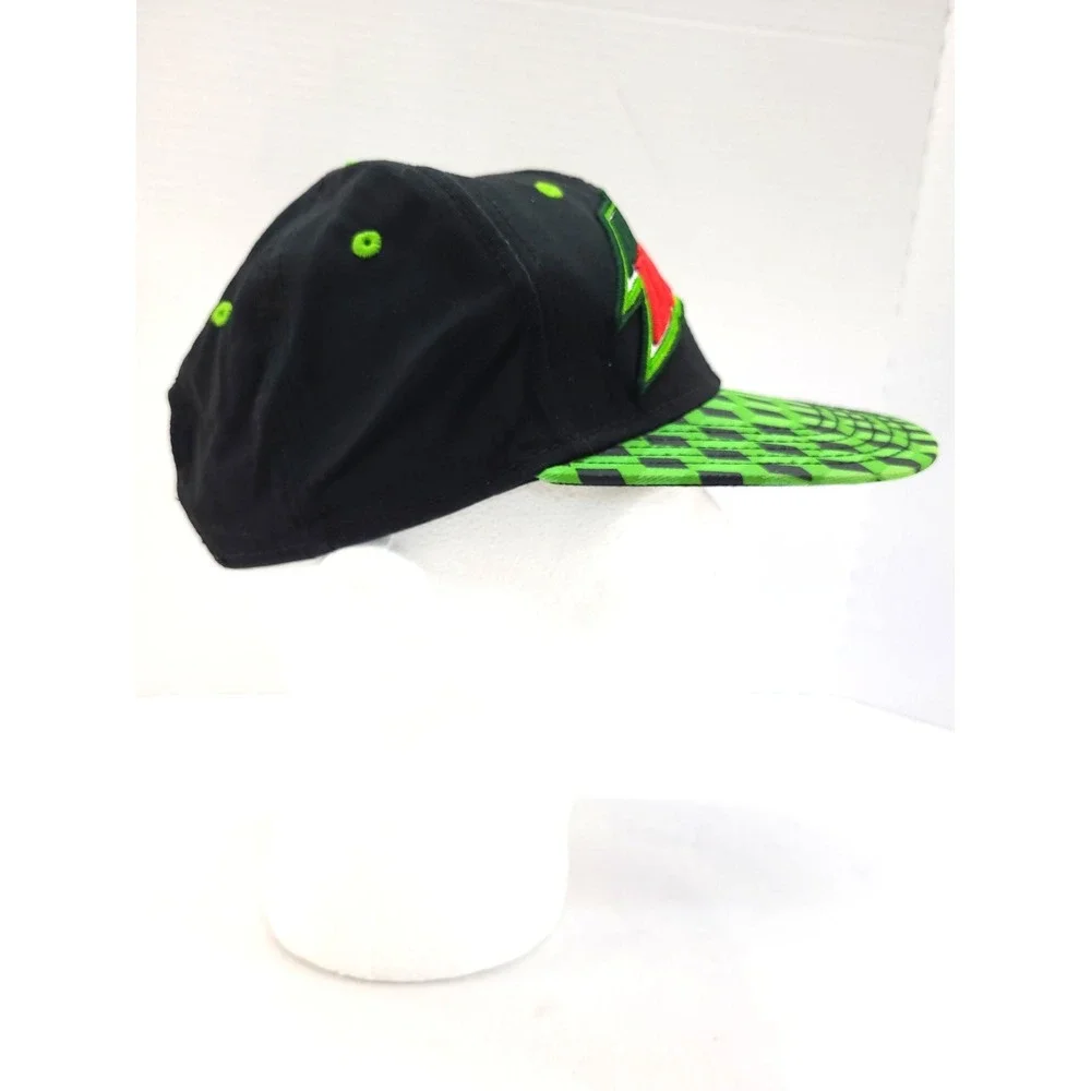 Vtg Mountain Dew Embroidered PepsiCo Checkered Trucker Snapback Hat Cap NWOT